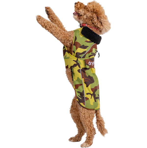 2026 Dryrobe Dog Coat V3DRDC - Green Camo / Black